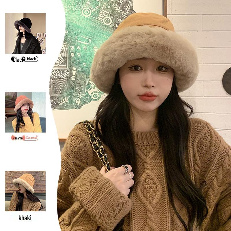 

Women s Winter Ethnic-Style Warm Mongolian Bucket Hat—Thick, Cold-Proof, Fashionable, Casual, Versatile, Face-Slimming 55-58 cm