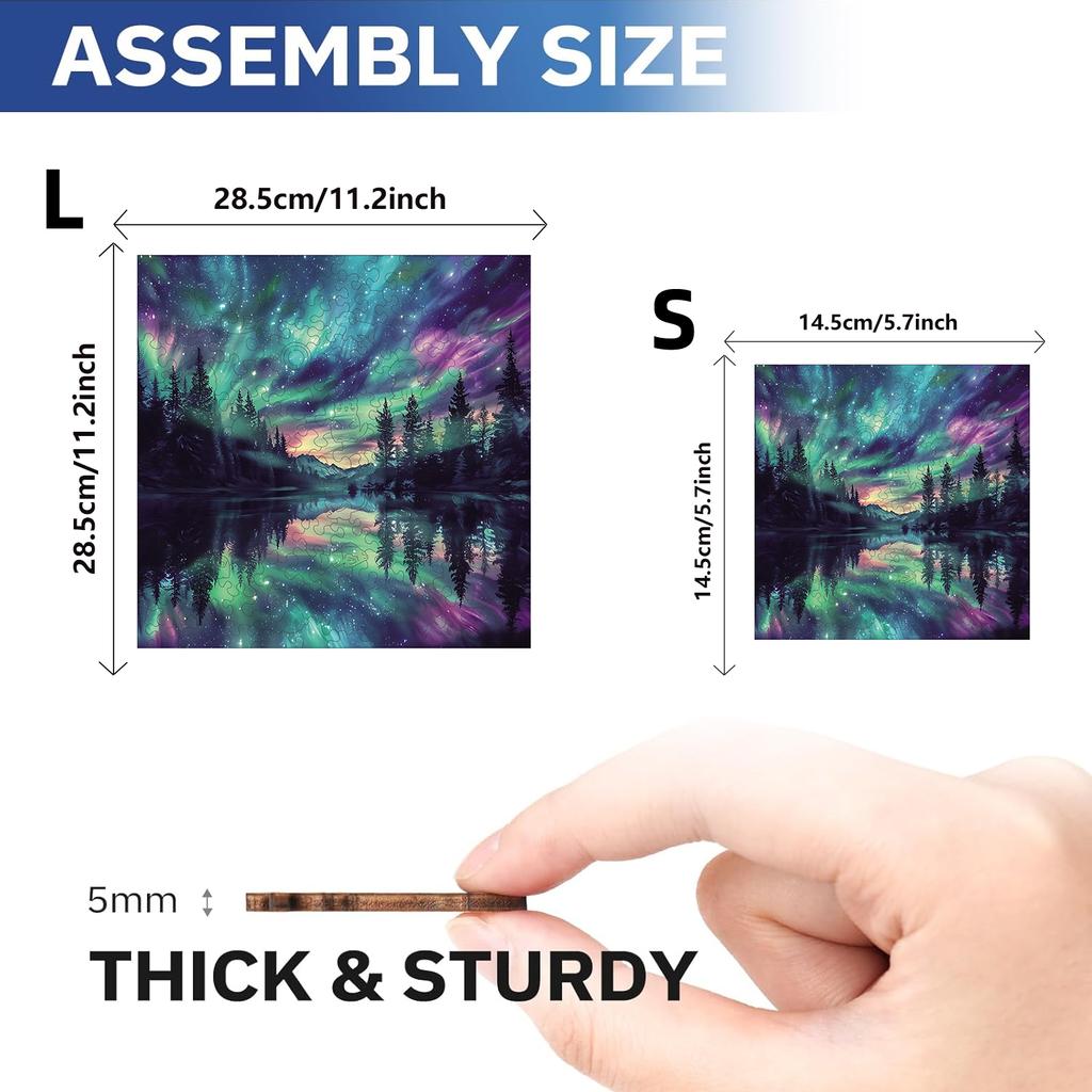 Wooden Puzzle for Adults,The Scenery Under the Dreamy Starry Sky Puzzles, Special Gifts for Friends Family Modern Art Home Decor