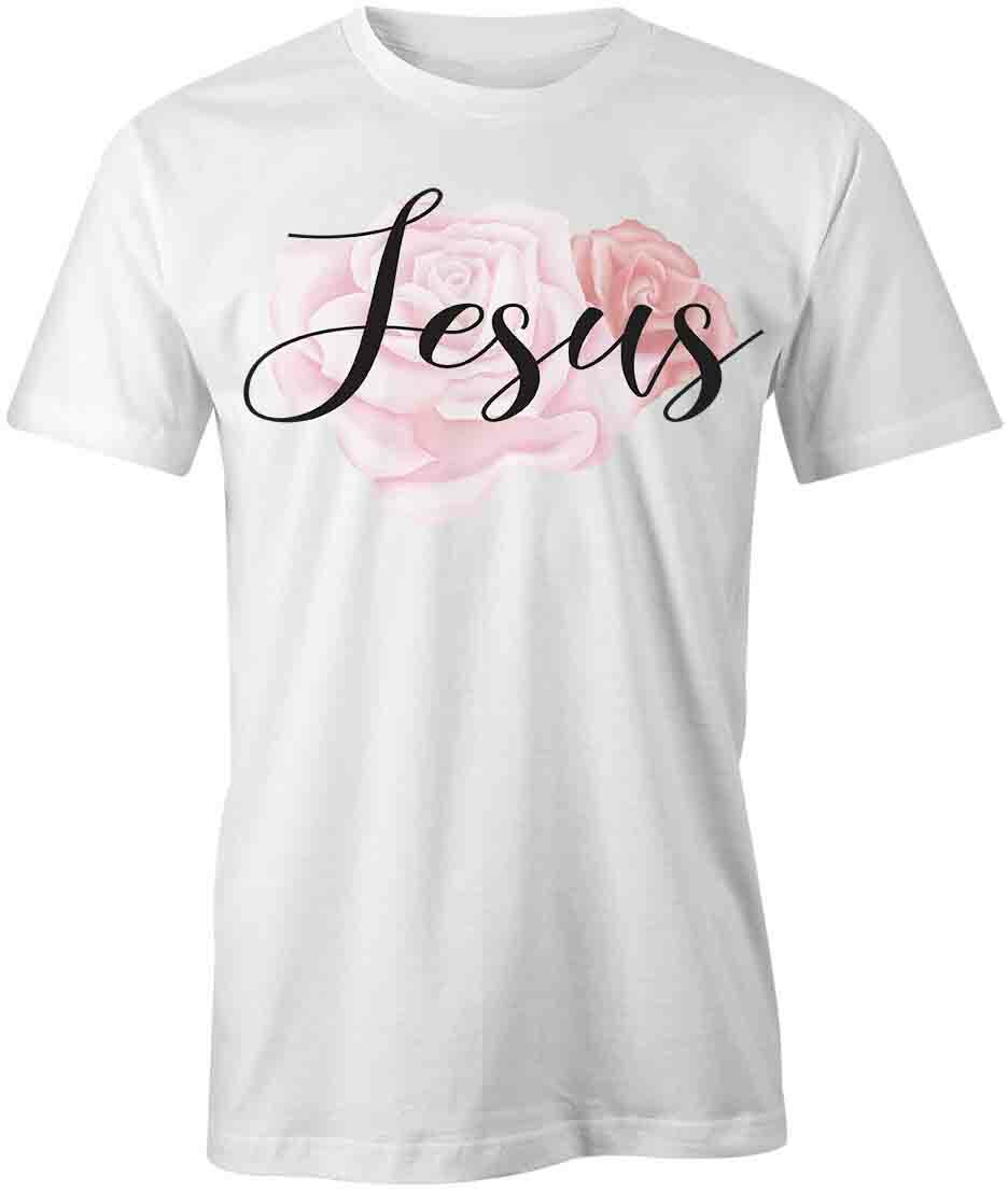 JESUS ROSES TShirt Tee Short-Sleeved Cotton CLOTHING RELIGION S1WCA60 L