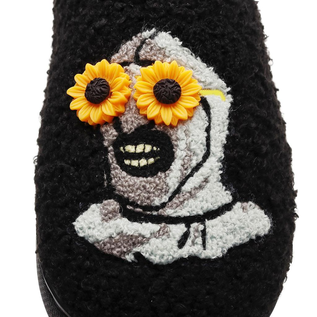 Modă Halloween Horror Model Clovn Atlantis Brodat Pluș Acasă Papuci Confortabili cu Blană cu Talpă Groasă, Cadouri Elegante Punk Întunecat