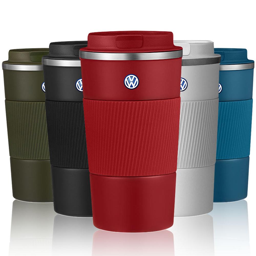 500ml Car Leak Proof Travel Thermo Cup Double Stainless Steel Tea Water Coffee Mug for Volkswagens RLINE CC Golf 4 5 Passat Polo