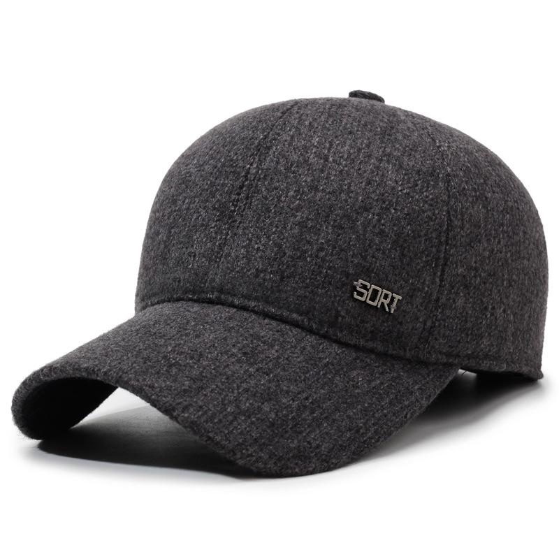 

Autumn Winter Middle-Aged Hat Men s Outdoor Cold-Proof Warm Capthick Ear Velvet Baseball Cap