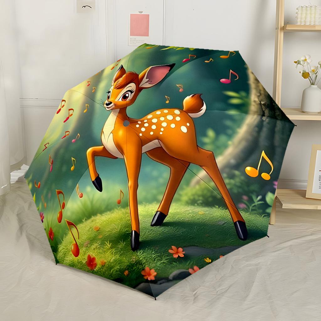 Autumnal Deer Portrait Compact Travel Automatic Umbrella Retractable Design with 8-Rib Durability Foldable Design Travel Essential