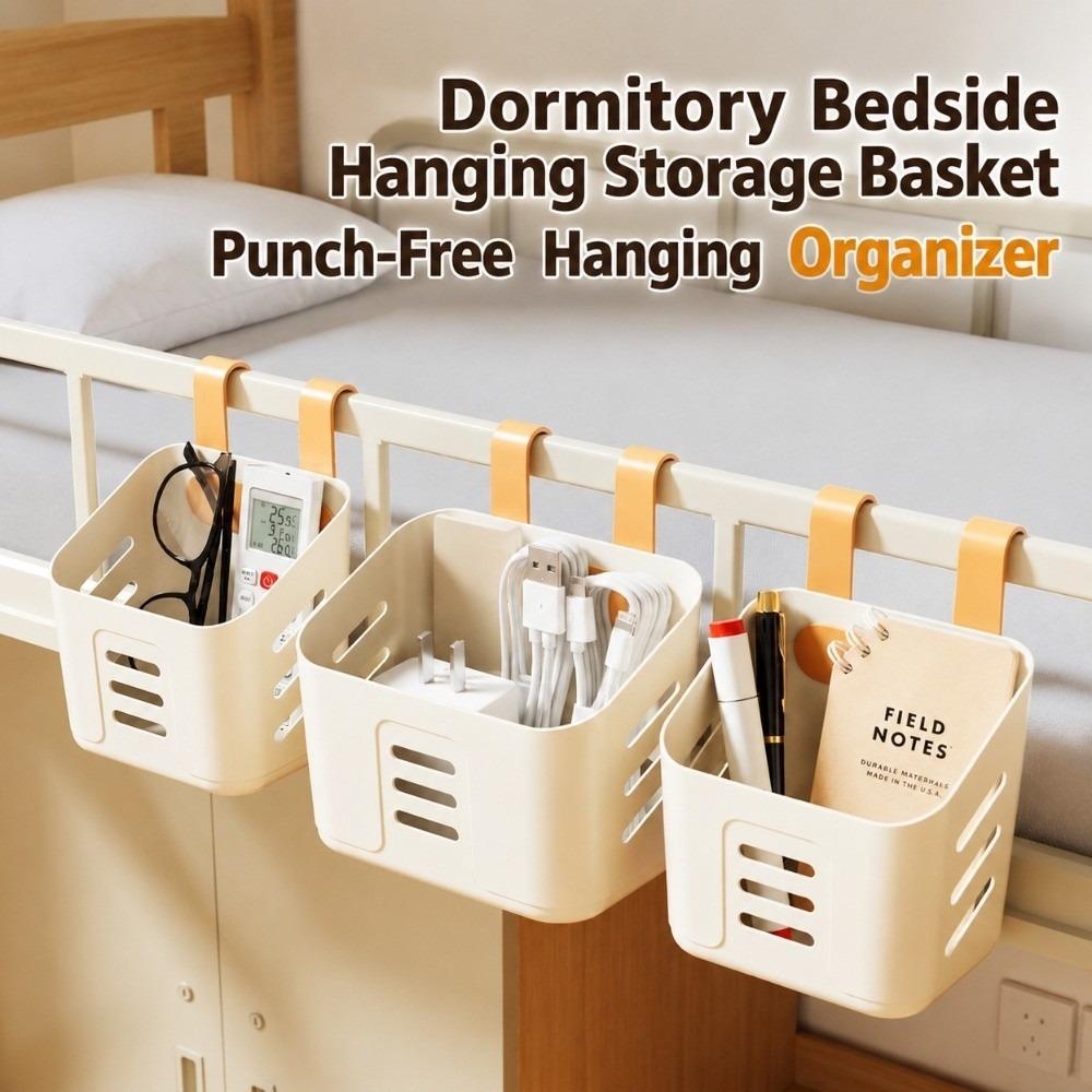 Hollow Vented Kitchen Storage Basket Wall Mounted Bedside Organizer New Hanging Basket Bathroom