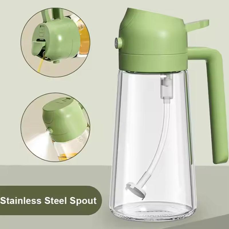 Oil Dispenser Bottle with Handle Leakproof Olive Oil Pourer for Cooking Non-Drip Spout Easy Pour Control Kitchen Accessories