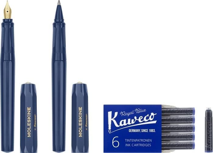Moleskine x Kaweco F-shaped Fountain Pen x Ballpoint Pen Set (Blue)