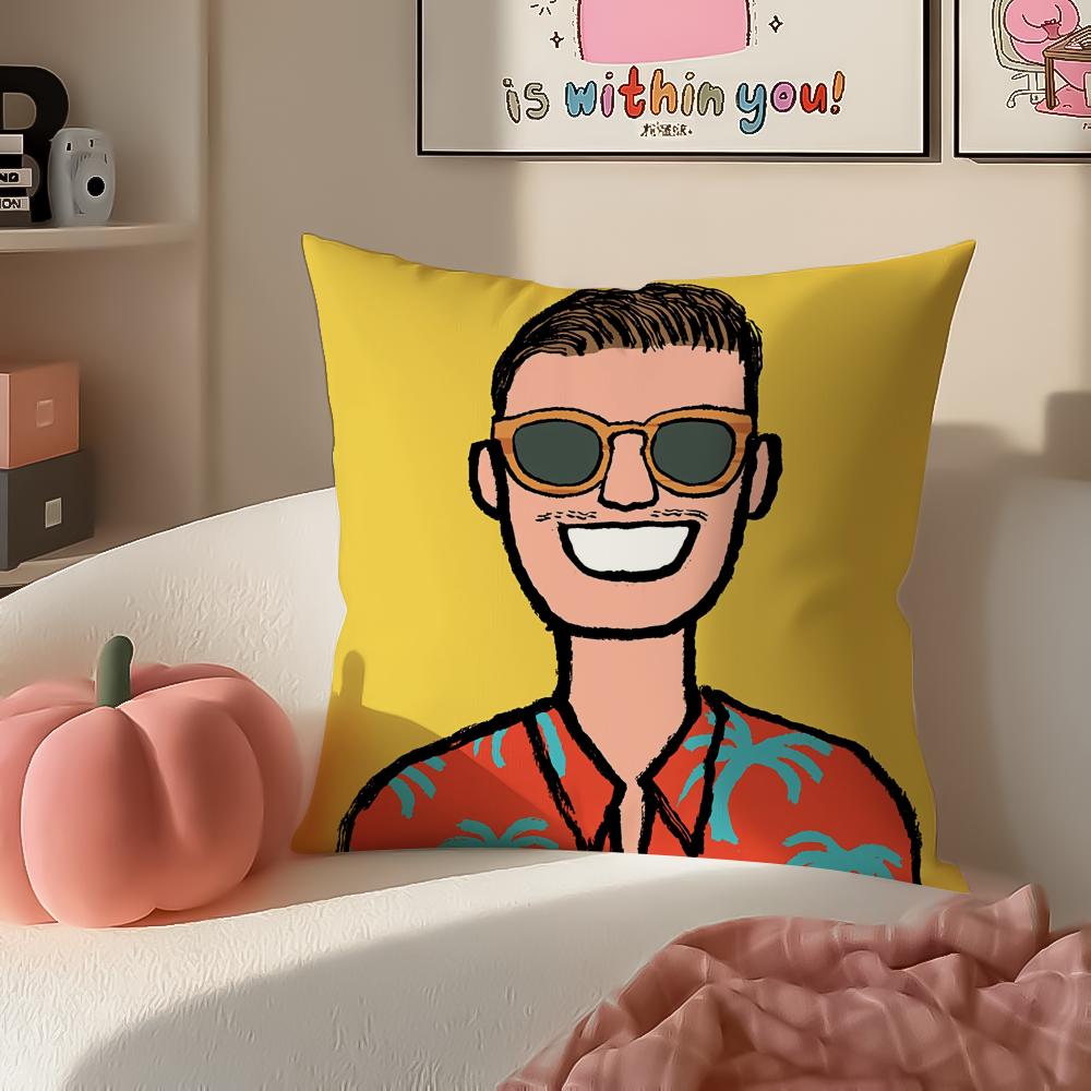 Fashion Art JJeanJullien Cushion Cover Pillowcase Short Plush Invisible Zipper Room Sofa Cushion Cover