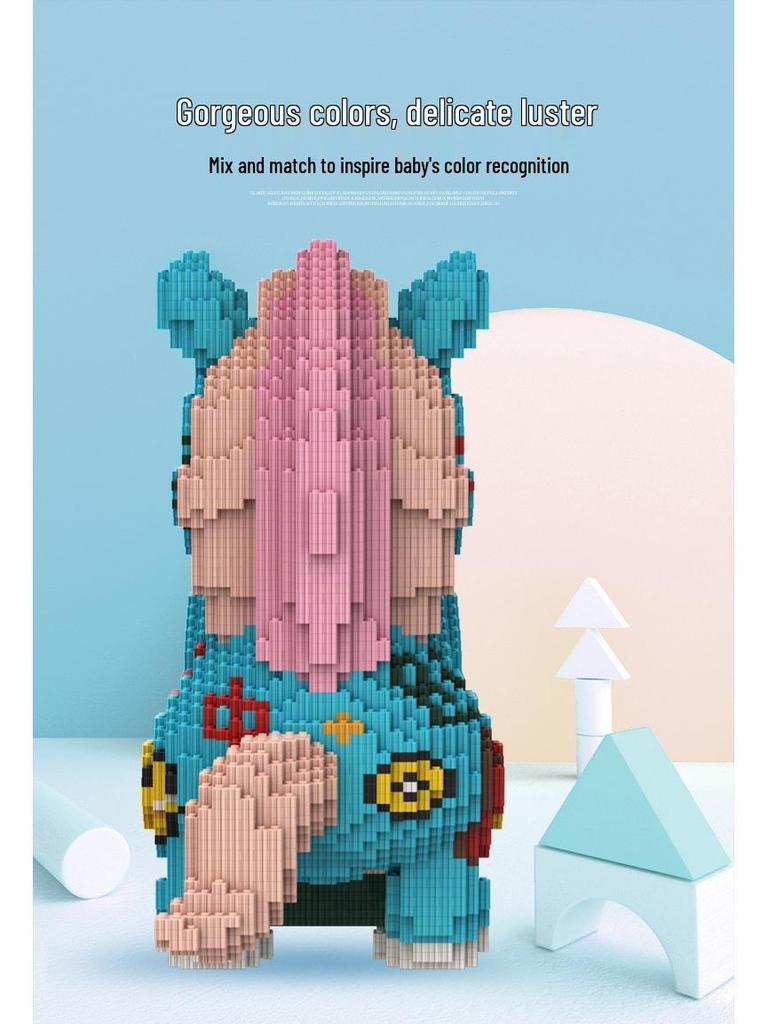 2026 Year of the Horse Building Blocks Toy - Assembled Doll & Ornament for Annual Meeting Gift