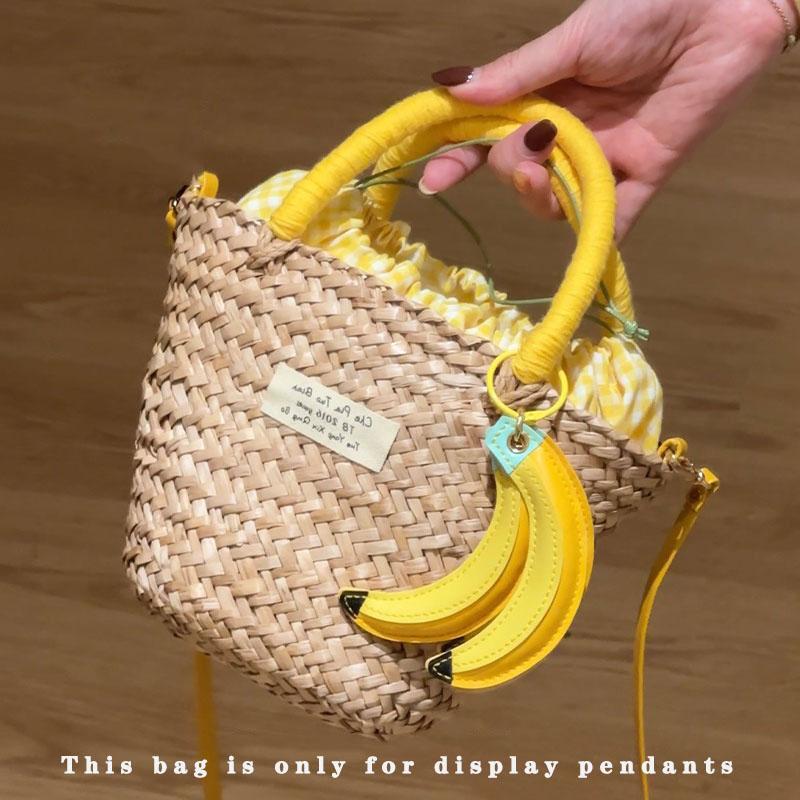 Cute Banana Pendants Suitable for Bags Women's Handbags, Shoulder Bags, PU Leather Keychain Accessories Bag Accessories