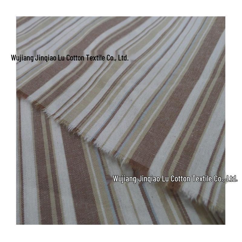 Lino Puro 21x17 Sarga Jacquard Raya Chambray Cuadros Algodón Ramio Tejido para Camisa