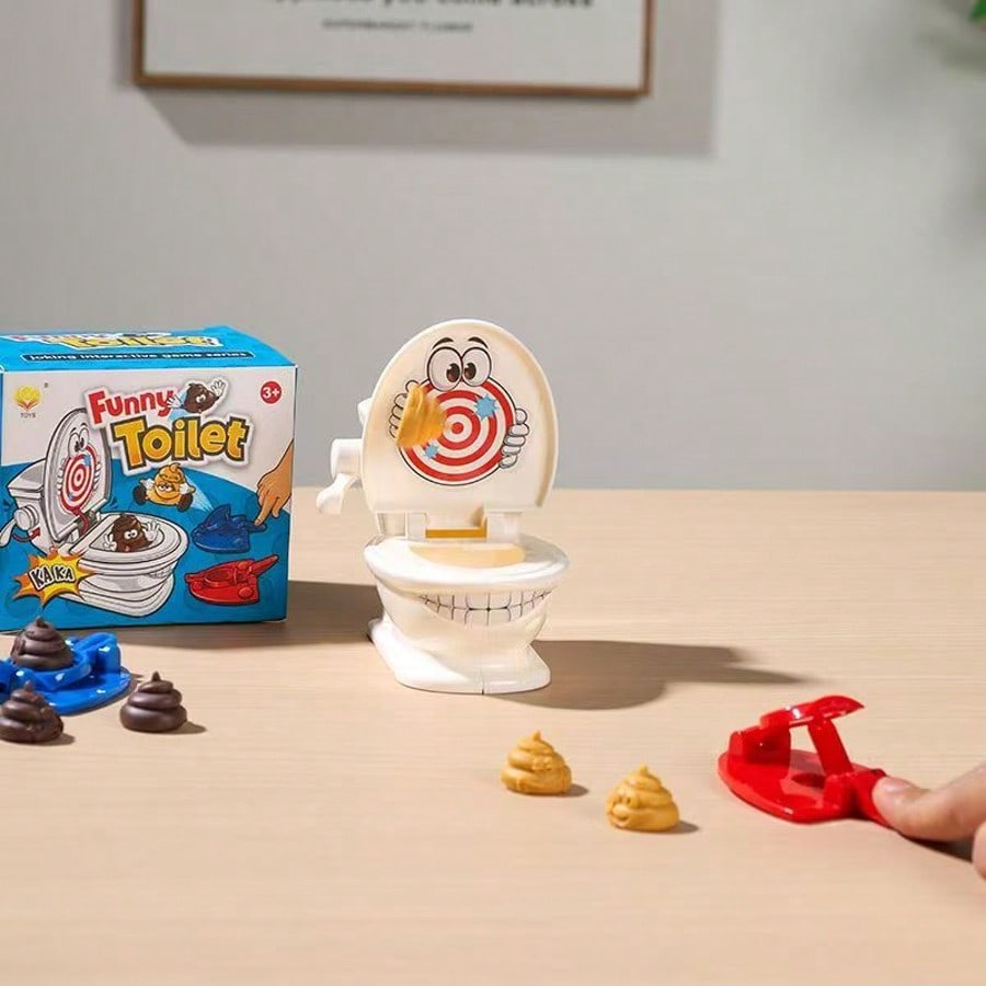 2 Pcs Toilet Game Funny Pop Up Poop Prank Toy With, Plastic, Ideal For Family, Office, And Party Entertainment, Office Prank Toy ,Playful Prank Toy