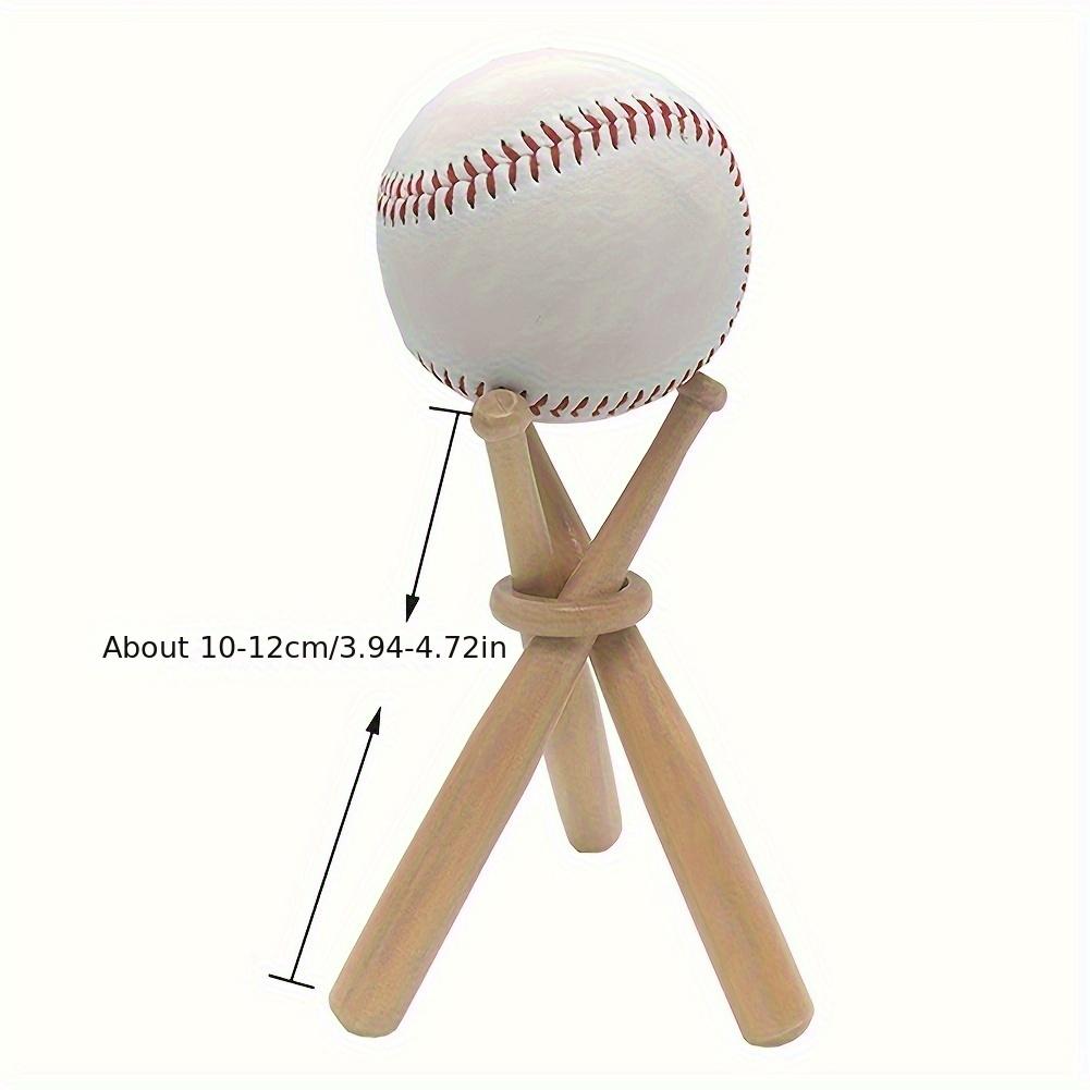Mini Baseball Bat Bracket Baseball Holder Baseball Golf Tennis Ball Display Stand Souvenir Ball Wood Support Holder Ball Display