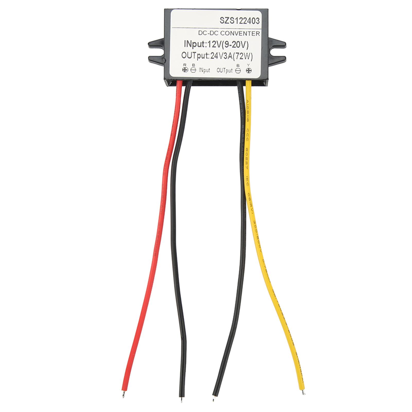 

DC to DC 12V 9‑20V to 24V3A Boost Converter Waterproof Ultra Thin Step Up Converter for Electrical E