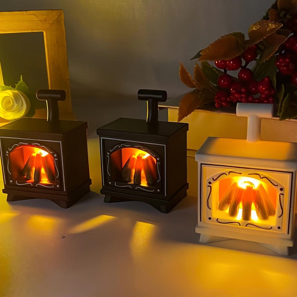 LED Retro Fireplace Candle Light Simulation Flame Decorative Lamp, Halloween, Christmas Gifts Night Light Atmosphere Light