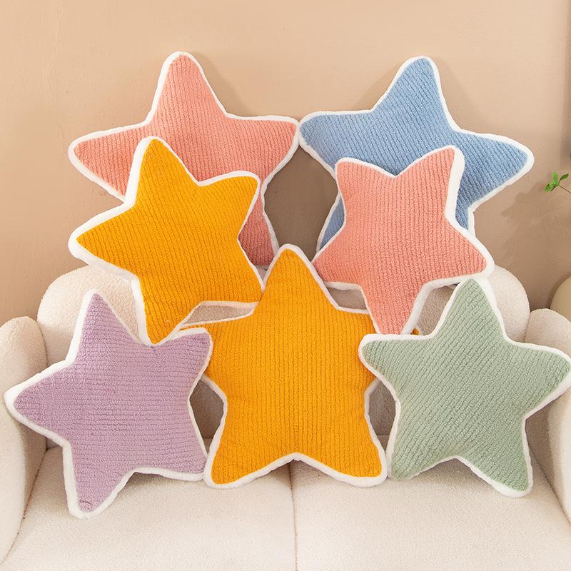 Star-Shaped Lumbar Support Pillow - Plush Cushion for Kids' Room or Sofa Décor