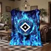 Coperta in Flanella con Stampa Calcio Hamburger SV Morbida Calda Coperta da Divano Letto per Casa Ufficio Camera da Letto