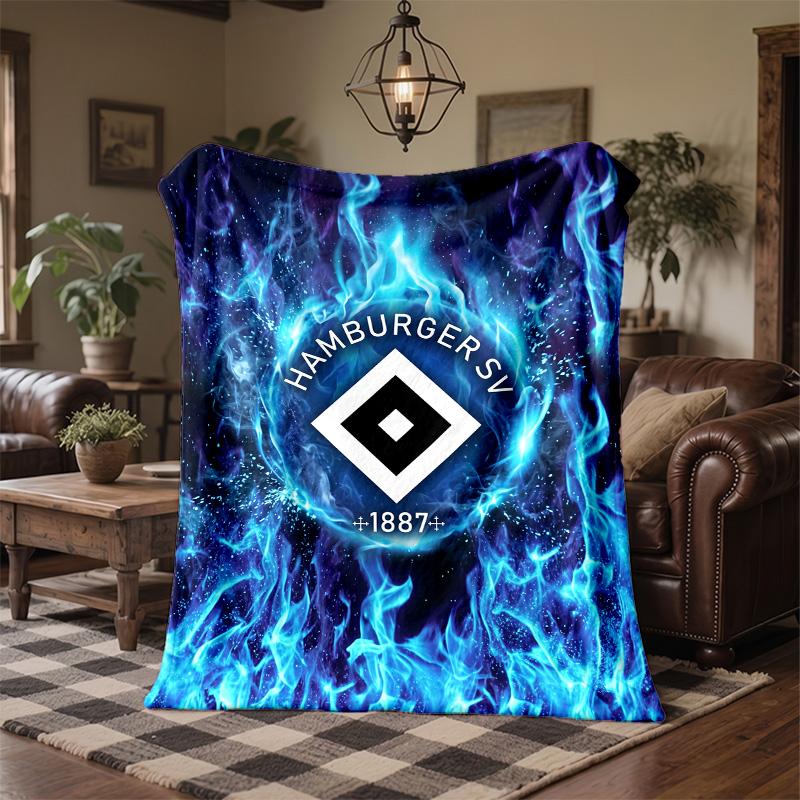 Coperta in Flanella con Stampa Calcio Hamburger SV Morbida Calda Coperta da Divano Letto per Casa Ufficio Camera da Letto