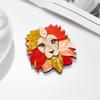 Blucome High Quality Lion Head Shape Women Brooch Acrylic Material Handmade Animal Women Pins Brooches On Bags Clothes