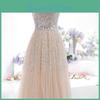 Elegante Polyester Mesh Avondjurk Met Paillettenontwerp Voor Formele Gelegenheden