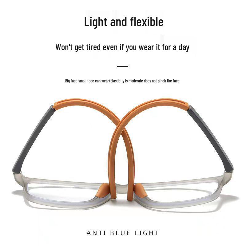 Ultralight Anti-slip Blue Light Blocking Reading Glasses for Older Men with Smart Zoom