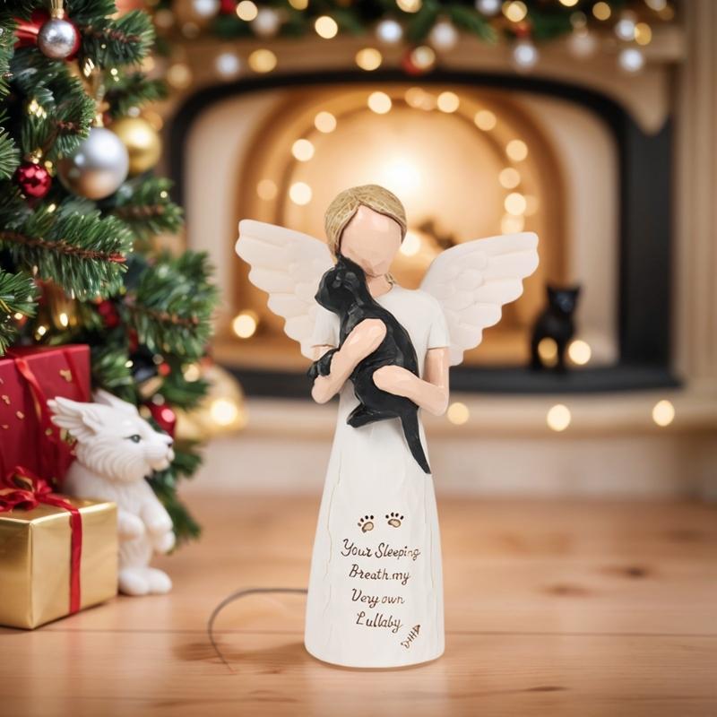 Angel of Friendship Pet Memorials Gift Cats Dog Remembrances Angel Figurines Loss of Pet Sympathy Gift Table Ornament