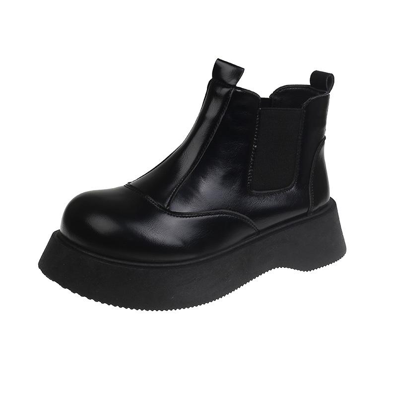 

Осень и зима новые женские повседневные модные ботинки Martin на платформе ретро короткие ботинки с большой головой модные классные кожаные туфли в студенческом стиле 35