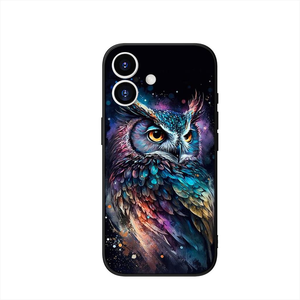 Owl Cartoon Phone Cover Case for Apple iPhone 16 15 14 Plus 13 12 Mini 17 Pro Max + 16E Air 16+ ProMax Casing