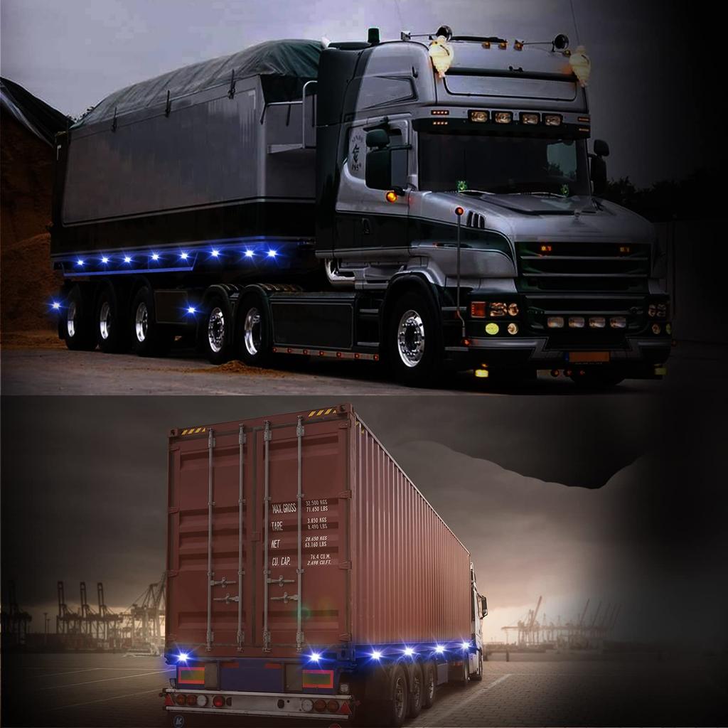 Aoling Marker Lamp for Trucks Blue Side Marker LED 12V