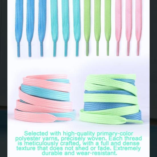 1 Pair Luminous Shoelaces Glow in The Dark Shoe Laces Fluorescent Flat Shoelaces Replacements for Sneakers Boots