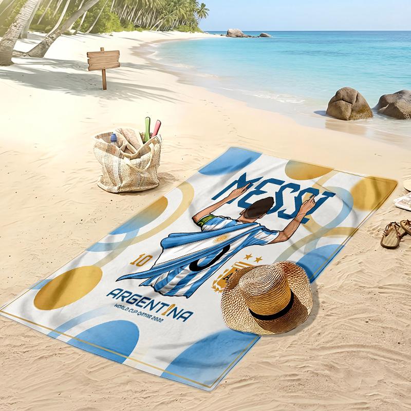 Argentinien Fußball Druck Strandtuch Schnelltrocknend Super Saugfähig Weich Badetuch zum Schwimmen Strand Reisen Fan Souvenir Geschenk