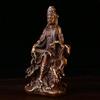 Figurka Guanyin z czystej miedzi Styl antyczny Dom Biuro Mała Statua Buddy do czci Wolny i łatwy Awalokiteśwara C
