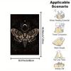 Moth Deer Antlers Print Flannel Throw Blanket - Reversible All-Season Polyester for Office, Home & Gift
