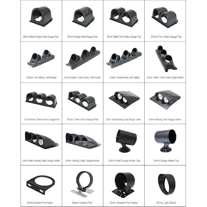52mm Gauge Holder Car Single Gauge Meter Cup Pod Dash Mount Bracket Boost Plastic Durable For Universal Auto Gauges Trim Parts