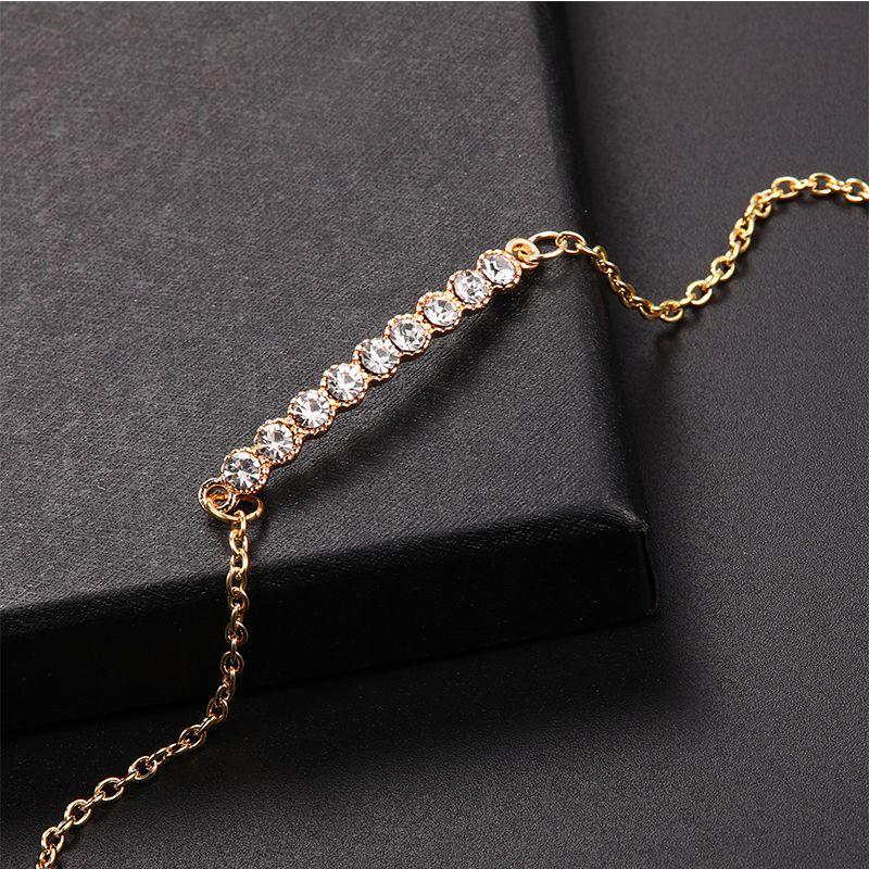 Elegant Women's Rhinestone Gold Plated Chain Bracelet With Classic Design
