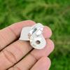 925 Sterling Silver Round Natural Rainbow Moonstone Stackable Bezel Ring Jewelry