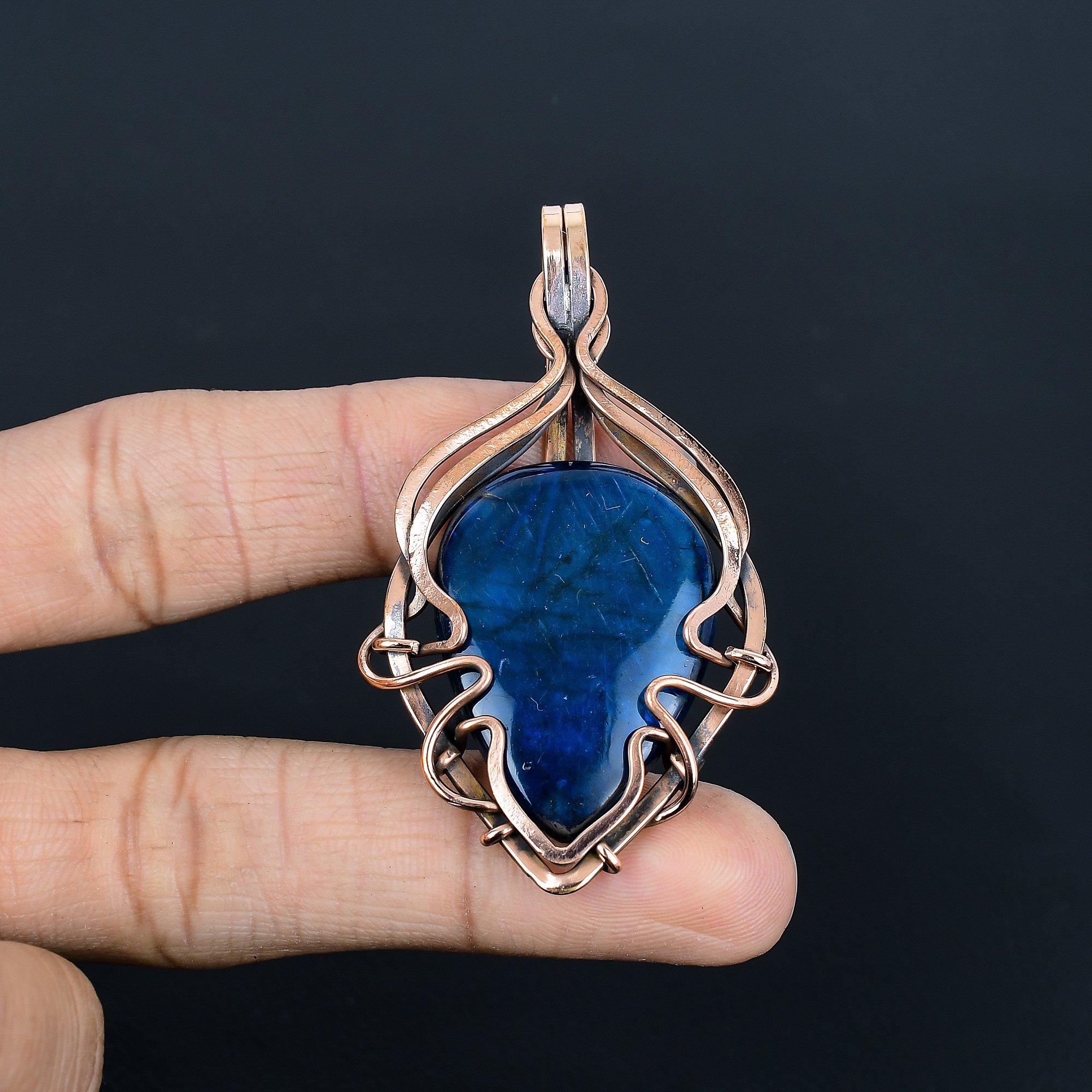 

Blue Flash Labradorite Jewelry,999 Copper Wire Wrapped Pendant, Handmade Gemstone Jewelry, Gifts For Wife Brand New Pendant