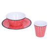 Red Grids Salad Plate Set Imitation Porcelain Fruit Snake Plate for Home Restaurant Hotel