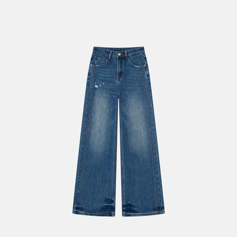 

2026 Spring Korean Style Wide-Leg High-Waist Slimming Jeans for Women 27 (Weight: 100-110 lbs)