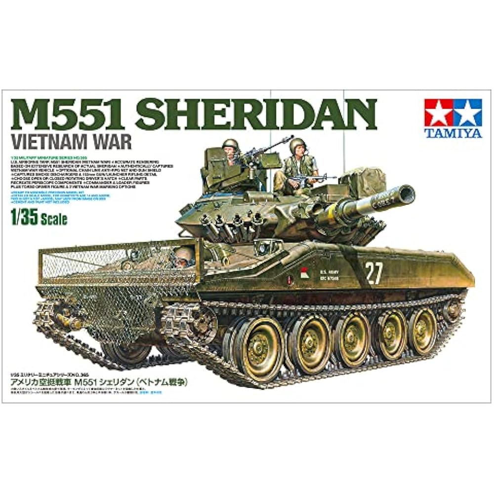 Tamiya 1/35 Military Miniature Series No.365 American Airborne Tank M551 Sheridan (Vietnam War) P...