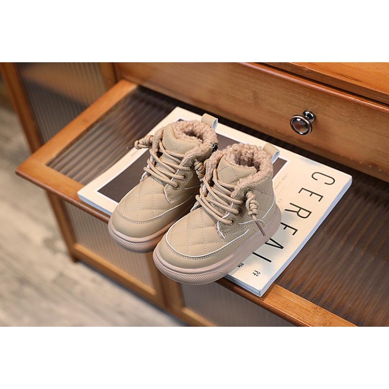 Children's Shoes Winter Girls' Short Boots Soft Soled Bread Shoes Boys' Snow Boots with Velvet Boots