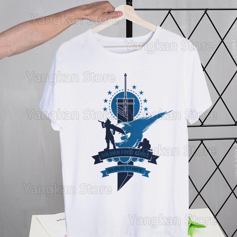 Final Fantasy 7 FF7 Street Style Casual Short Sleeve Men T Shirt O-neck Tshirt Male T-shirt