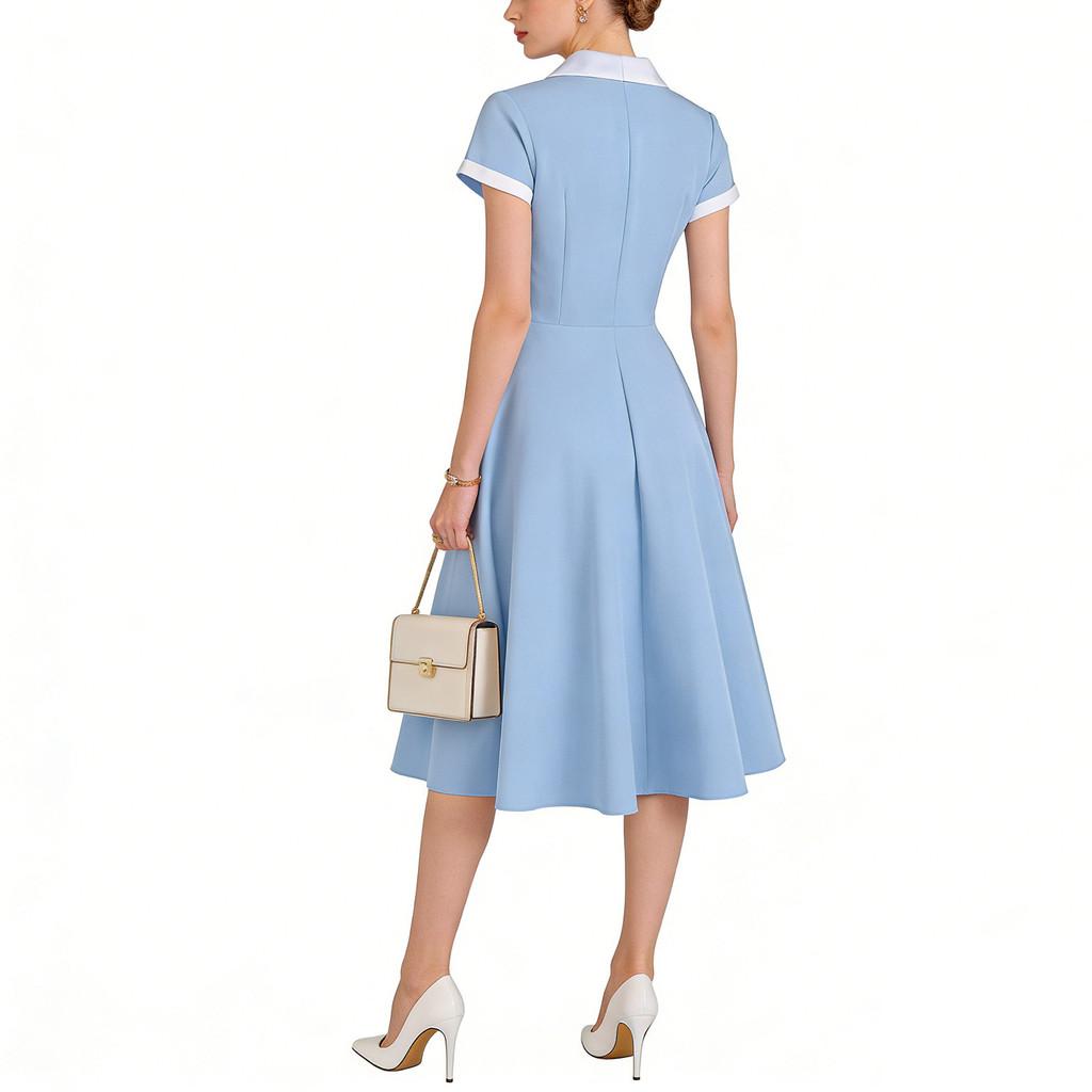 Summer Vintage A Line Dress With Pockets For Party And Casual Wear