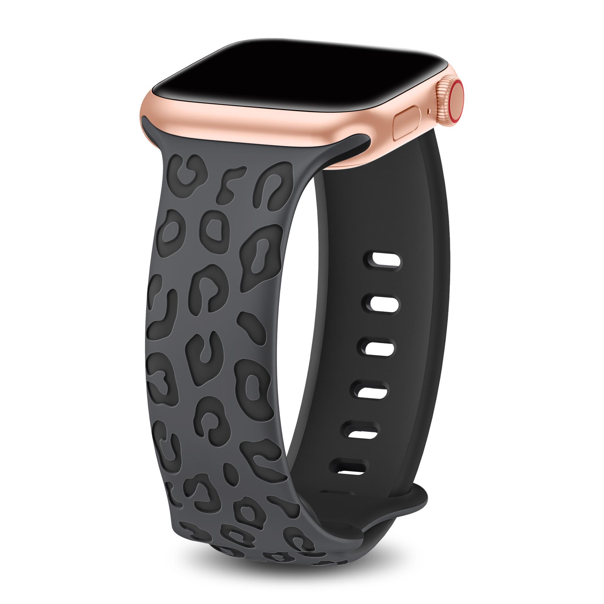 Dual-Color Leopard Print Silicone Watch Band for Apple Watch/iWatch 38/40/41mm