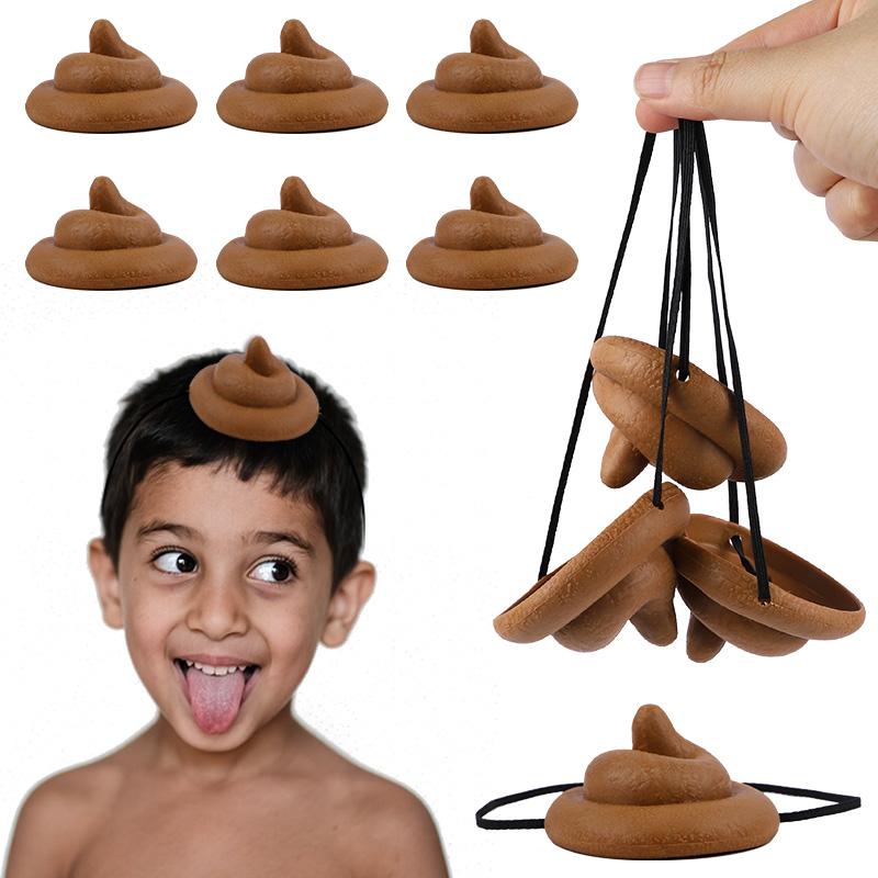 3Pcs Simulated Poop Hat Funny Headwear for Kids Prank Toys Christmas Halloween Party Supplies Adults Cosplay Accessories Props