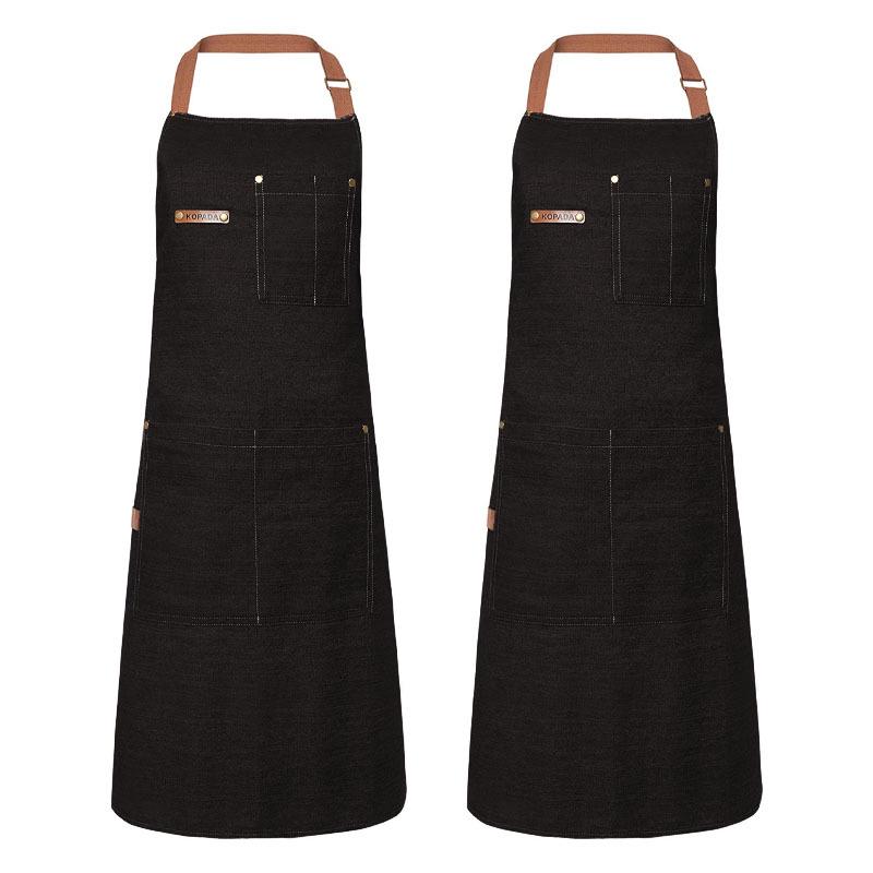 Custom Logo Denim Apron for Restaurants, Cafes, & Milk Tea Shops