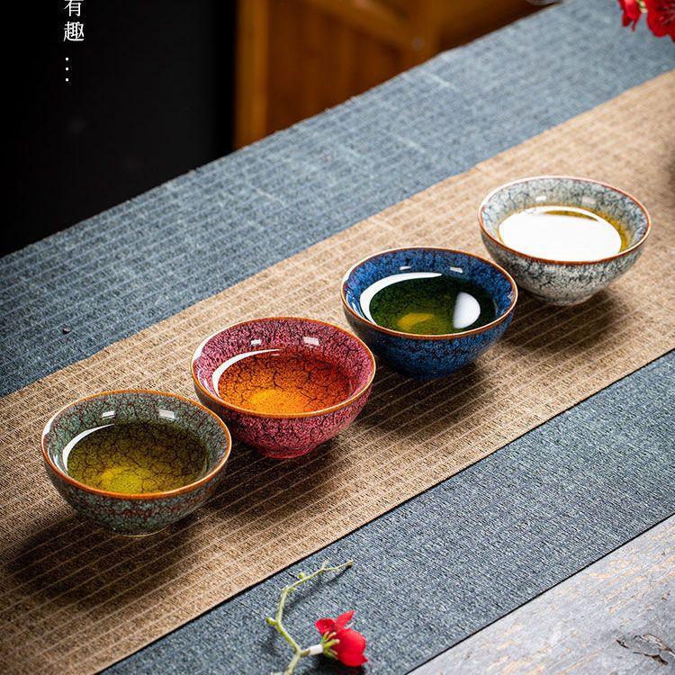 Horno Transformado en Taza de las Cuatro Estaciones Taza de Té Juego de Té Kung Fu Juego de Té Cerámico Doméstico Taza de Té Tazón de Té Caja de Regalo de Souvenir