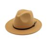 Vintage Felt Fedora Hats with Belt Buckle for Men & Women Wide Brim Outback Hat Panama Jazz Hat Cowboy Hat