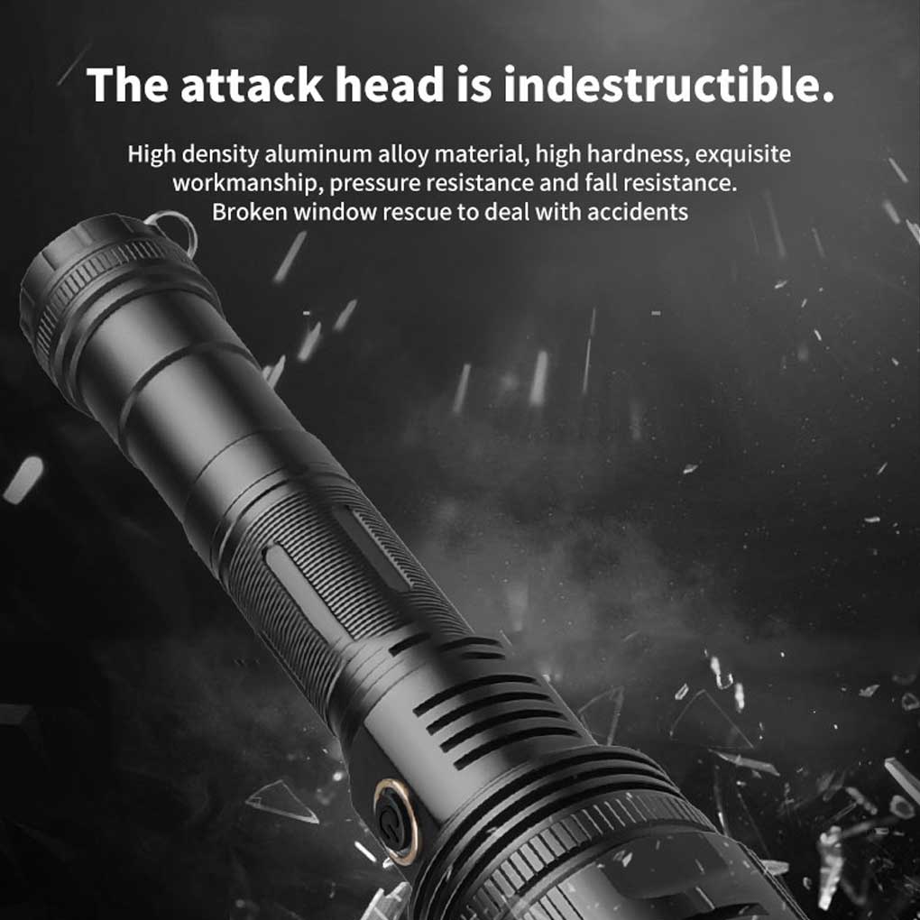 Torch Handheld XHP90 Lamp Camping Working Tactical Portable Flashlight Rechargeable Powerful Outdoors White Multi-use