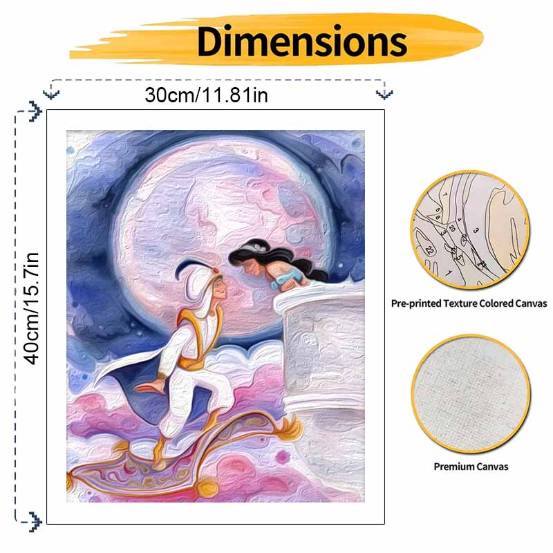 Disney Aladdin Oil Painting Kit Digital Painting Art Handmade Diy Home Room Decorations