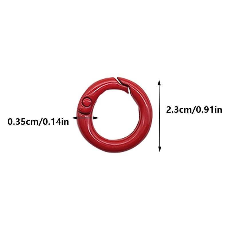 Yogodlns 10/50 Stück Metall-O-Ring, Federverschluss, zum Öffnen, rund, Karabiner, Schlüsselanhänger-Clips, DIY-Schmuck, Schnalle, Verbinder, Taschenzubehör, mehrere Farben